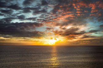 placid sea during sunset